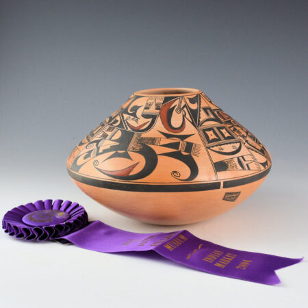 Abeita, Karen - Jar with Swirling Birds and Shard Designs (2004) Ribbon