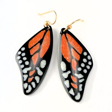 Pourier, Kevin - Buffalo Horn Monarch Butterfly Wing Earrings