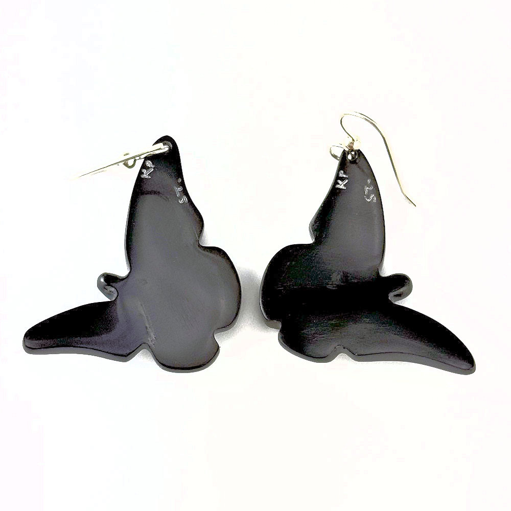 Pourier, Kevin - Buffalo Horn Monarch Butterfly Earrings - Image 3
