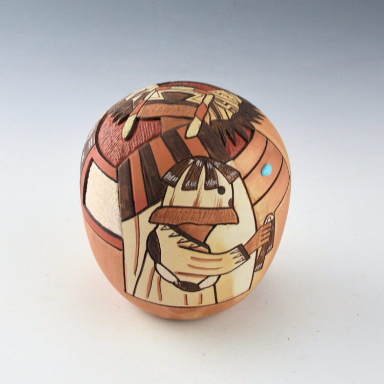 Namoki, Lawrence - "Chief Leaders" Seedpot with Crow Mother and Eototo Katsinas (1990s)