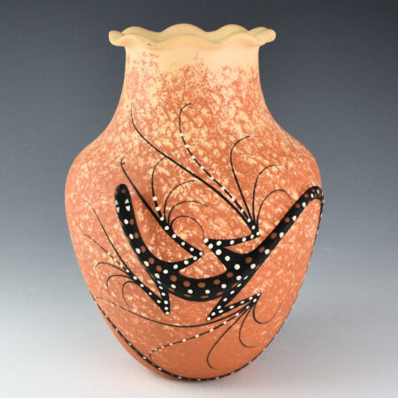 Cellicion, Deldrick and Lorenda - Fluted Rim Jar with Two Lizards in Relief (1998)