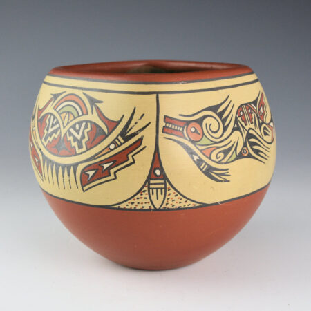 Gutierrez, Margaret & Luther - Square Bowl with Avanyu and Cloud Designs (1970s)