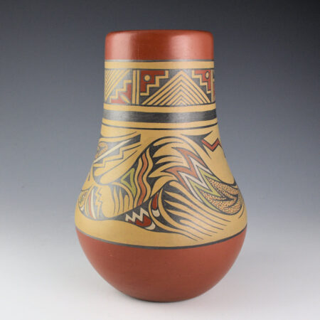 Alternative view of Gutierrez, Margaret & Luther - 9" Tall Polychrome Jar with Avanyu (1960s)