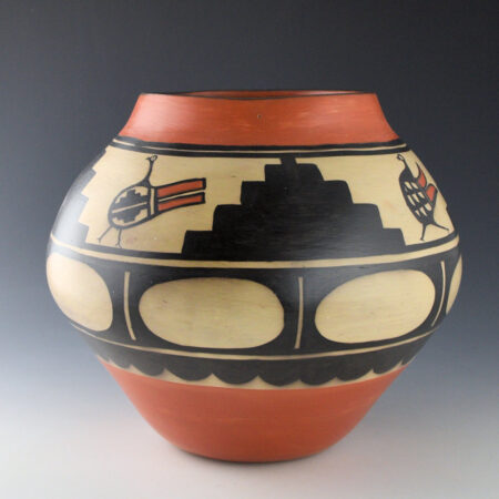 Pacheco, Paulita - 10" Wide Jar with Pueblo Birds (1990s)