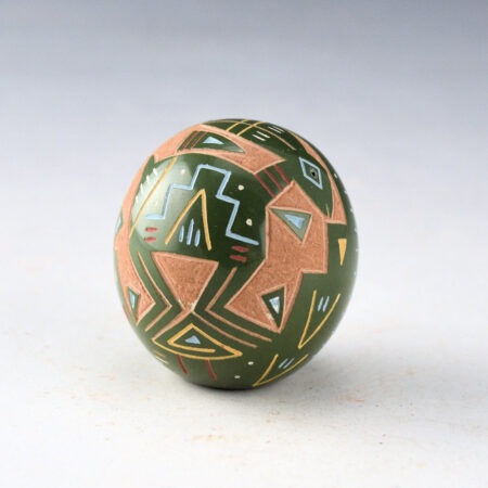 Alternative view of Tafoya, Ray  - Green Seedpot with Two Mimbres Rabbits (1990s)