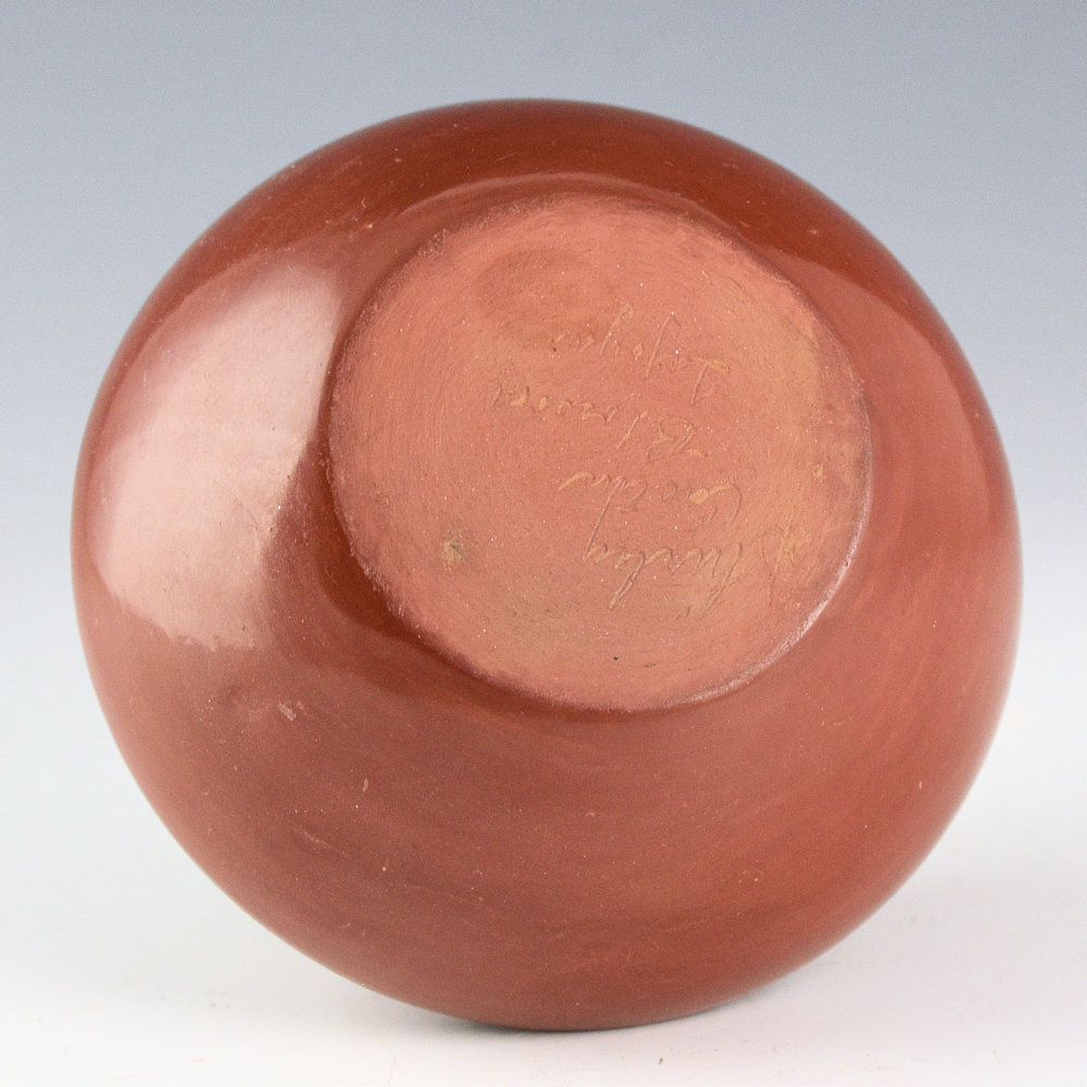 Tafoya, Shirley - Red Bowl with Carved Lightning Designs (1970s) - Image 5