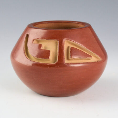 Tafoya, Shirley - Red Bowl with Carved Lightning Designs (1970s)