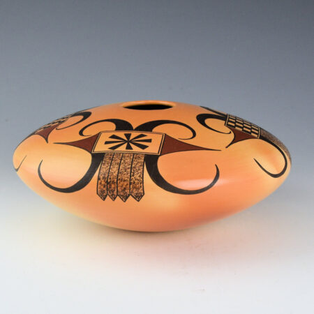 Tahbo, Mark - 8.5" Wide Jar with Four Eagle Tails (1998)