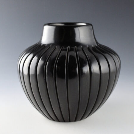 Suazo, Anita - 7" Wide 32 Rib Carved Melon Jar