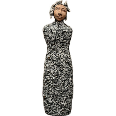 Fields, Anita - "Bird Woman" 28" Tall Clay Figure