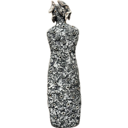 Alternative view of Fields, Anita - "Bird Woman" 28" Tall Clay Figure