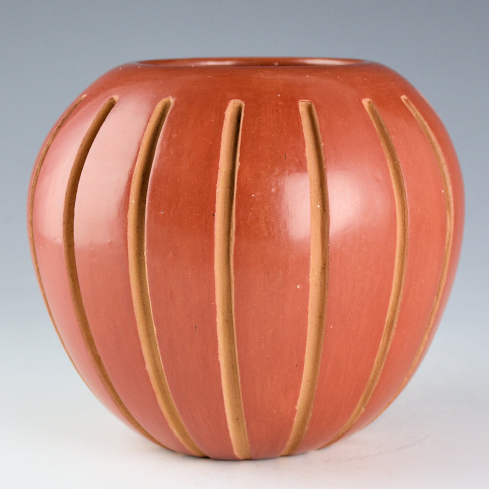 Archuleta, Anna - Bowl with 16 Carved Melon Ribs - Image 3