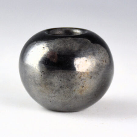Gonzales, Barbara - Gunmetal Fired Plainware Mini Bowl (1979)
