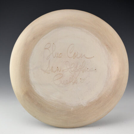 Alternative view of Blue Corn - 10" Diameter Polychrome Plate Bird, Turtle, Lizard, and Tadpoles (1970s)