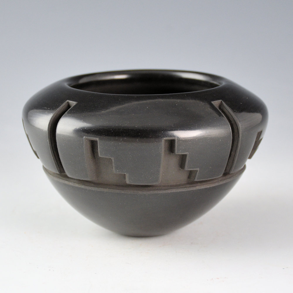 Garcia, Effie - Bowl with Deep Carved Rain and Mountain Designs