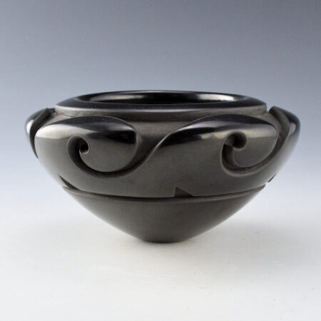 Alternative view of Garcia, Effie - Bowl with Deep Carved Avanyu and Wave Designs