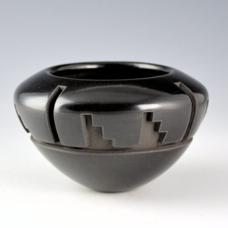 Alternative view of Garcia, Effie - Bowl with Deep Carved Rain and Mountain Designs