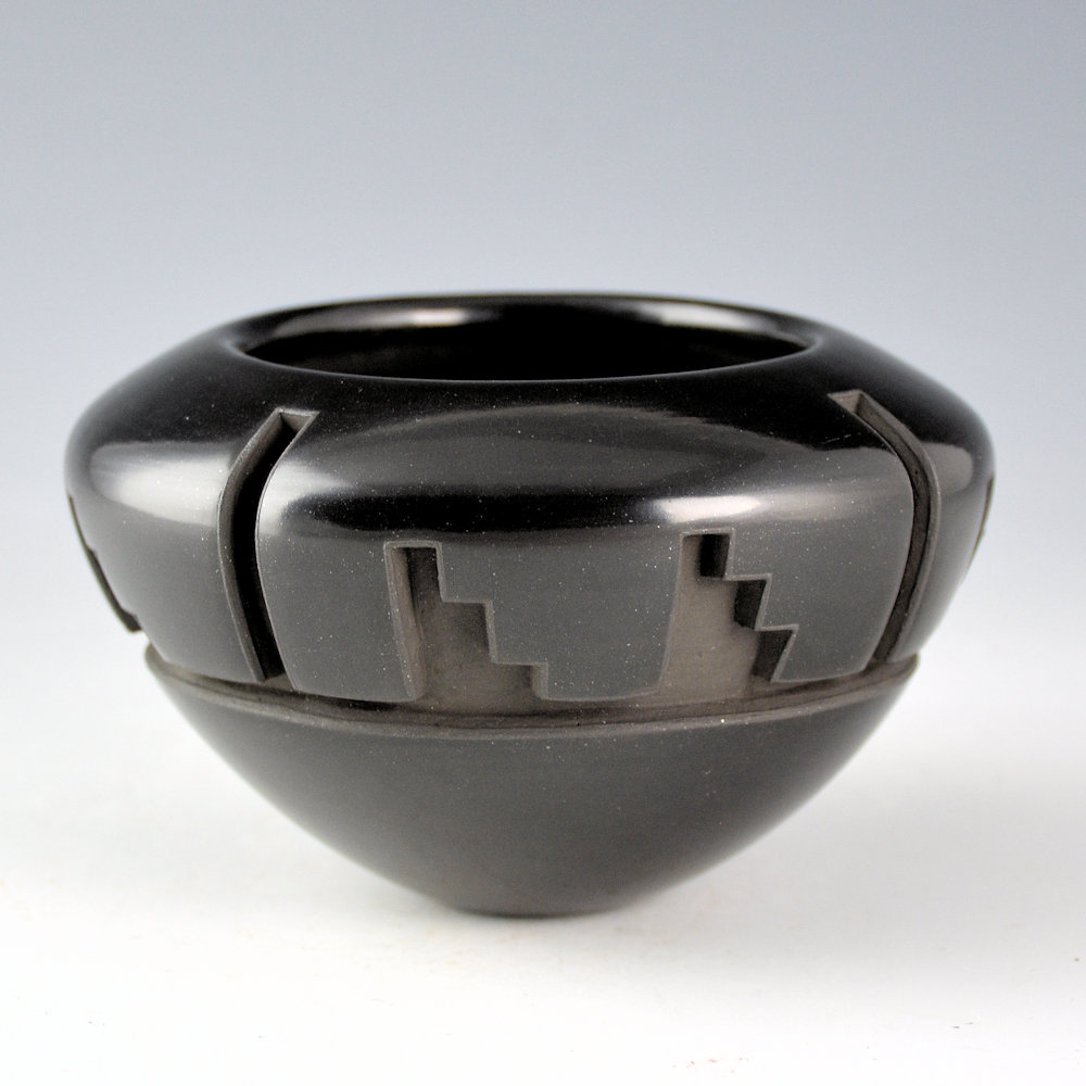 Garcia, Effie - Bowl with Deep Carved Rain and Mountain Designs - Image 2