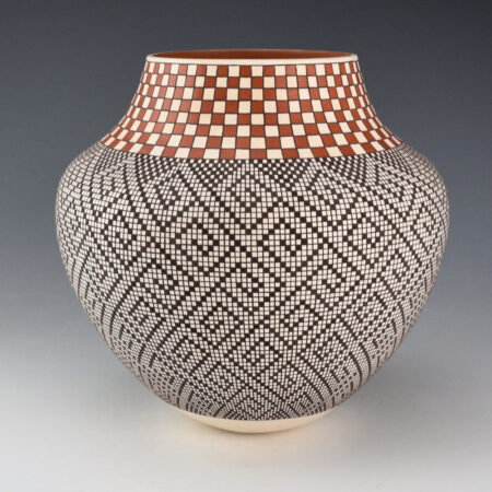 Alternative view of Antonio, Frederica - Water Jar with Checkerboard Neck and Cloud Designs