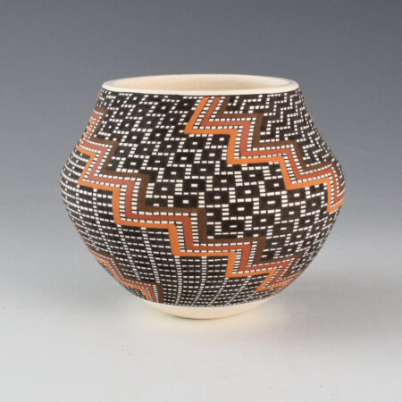 Alternative view of Antonio, Frederica - Small Jar with Checkerboard Rim with Four Seasons Design