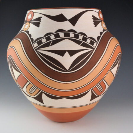 Alternative view of Paquin, Gladys - 11.5" Tall Five Color Water Jar with Double Rainbow (2002)