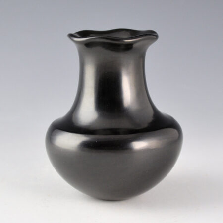 Garcia, Greg - Black Indented Shoulder Water Jar with Raindrop Rim (1980s)