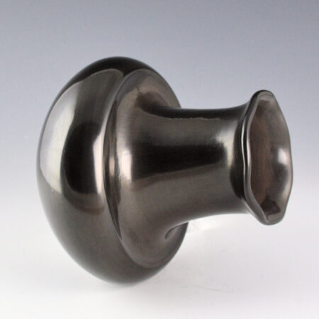 Alternative view of Garcia, Greg - Black Indented Shoulder Water Jar with Raindrop Rim (1980s)