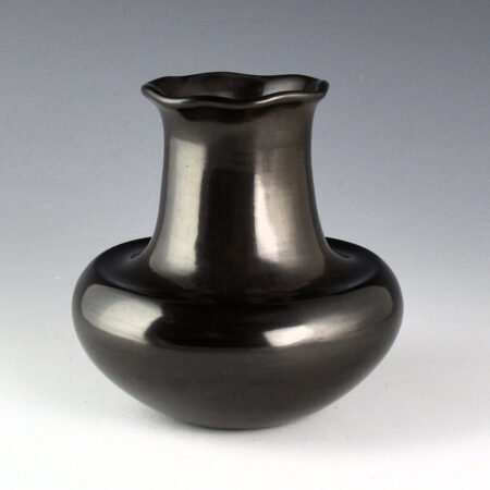Garcia, Greg - Black Indented Shoulder Water Jar with Raindrop Rim (1980s)