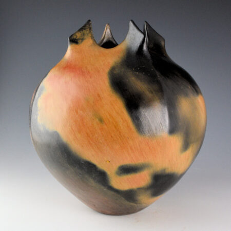 Alternative view of Tso, Jared - "Up Reach" Sharp Edge Jar with Fire Clouds