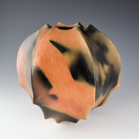 Tso, Jared - "Spine" Sharp Edge Jar with Fire Clouds