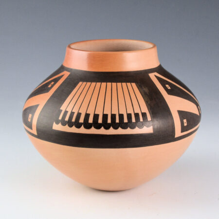 Namingha, Jocelyn Quam - Jar with Eagle Feathers and Rising Sun