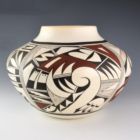 Alternative view of Navasie, Joy "Frogwoman" - 11" Wide Jar with Swirling Birds (1990s)