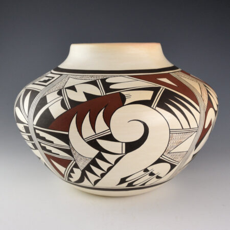 Navasie, Joy "Frogwoman" - 11" Wide Jar with Swirling Birds (1990s)