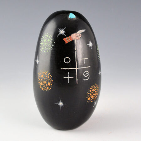 Namoki, Lawrence - "Perfect One" Tall Multi-Color Seed Jar with Turquoise