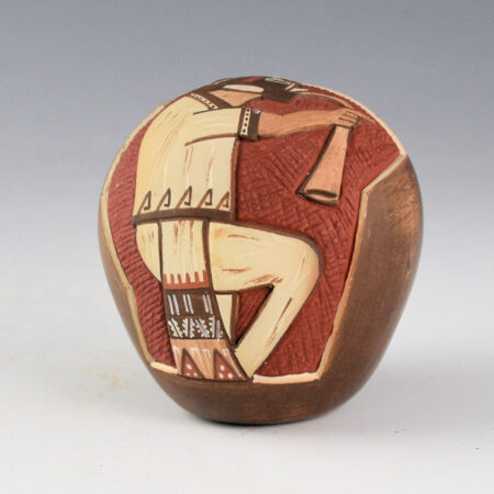 Alternative view of Namoki, Lawrence - "Hopi Kokopelli" Seedpot (1980s)