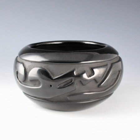 Tafoya-Sanchez, Linda - Wide Bowl with Carved Avanyu (1984)