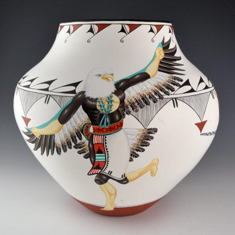 Medina, Marcellus - 11" Tall Jar with Eagle Dancers, Gahn Dancer (1988)