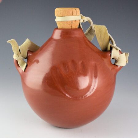 Tafoya, Margaret - Red Canteen with Bear Paws (1980s)