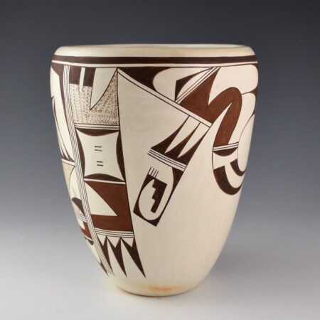 Alternative view of Navasie, Marianne - 8" Tall Jar with Swirling Bird Designs (1980s)