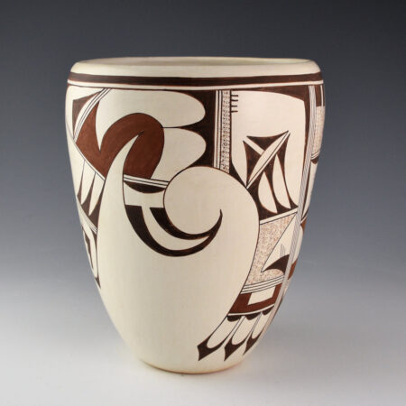 Navasie, Marianne - 8" Tall Jar with Swirling Bird Designs (1980s)