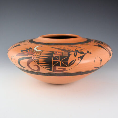 Tahbo, Mark  - 11" Wide Jar with Hummingbird and Quail (2016)