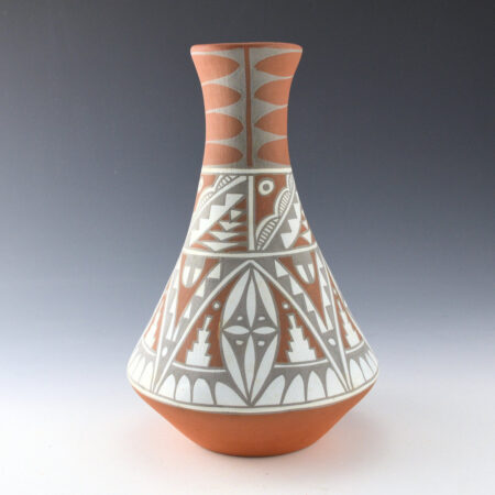 Alternative view of Small, Mary - 9" Tall Polychrome Kiva Rim Jar with Cloud Designs (1984)