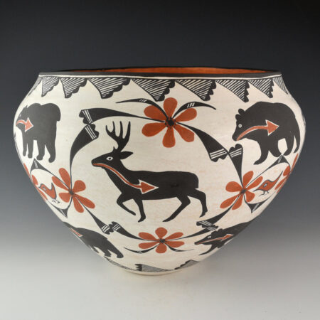 Alternative view of Antonio, Mildred - 12" Wide Bowl with Heartline Deer, Ram, Antelope, and Moose