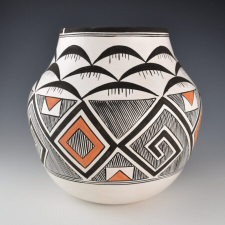 Sarracino, Myron - 9" Tall Water Jar with Swirls and Clouds