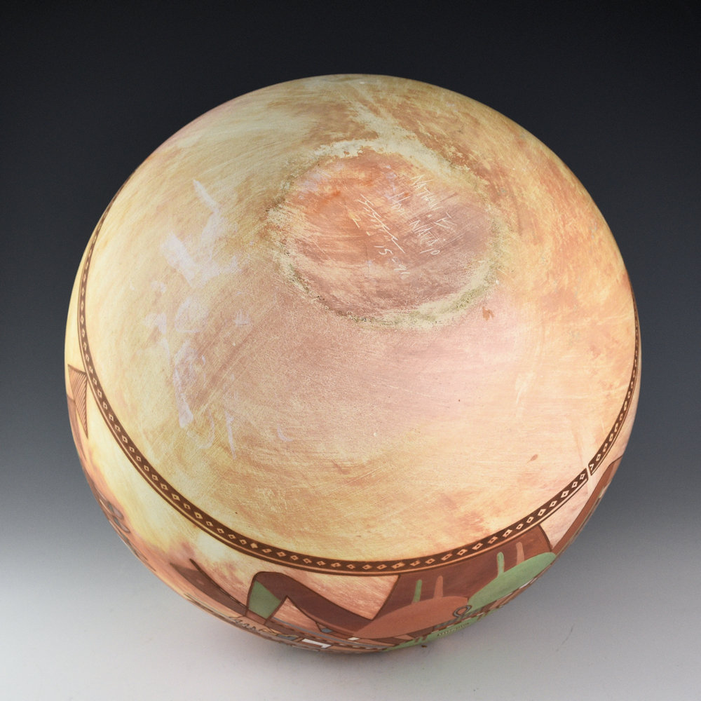Begaye, Nathan - Polychrome Storage Jar with Sun Katsina and 3 Hopi Birds (1991) - Image 5