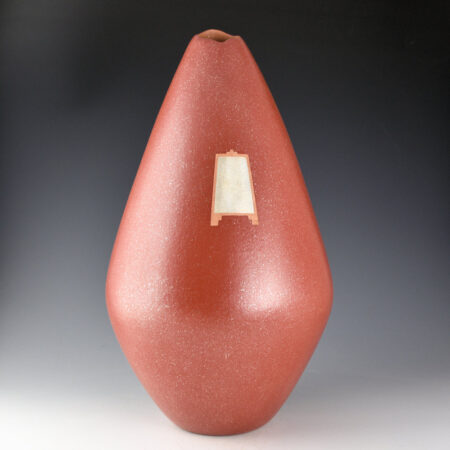 Duwyenie, Preston - 16" Tall Red Jar with Silver Inset