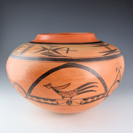 Alternative view of Sahmie Nampeyo, Rachel - 12" Wide Jar with Birds and Rainbows (1980s)