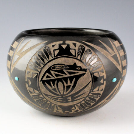 Alternative view of Red Starr, Elmer - Large Bowl with Buffalo, Bear and Turquoise (2011)