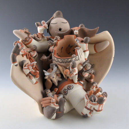Alternative view of Teller, Robin - 9" Wide Mother Nature Storyteller with 18 Children and Animals (1990s)