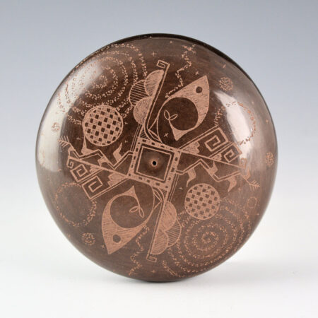 Martinez, Ron Looking Elk - Corn and Clouds Brown Fired Seedpot (2004)